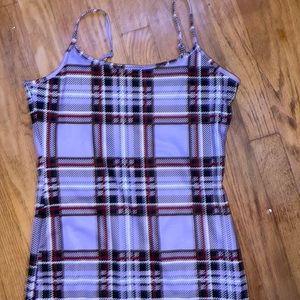 purple flannel bodycon dress